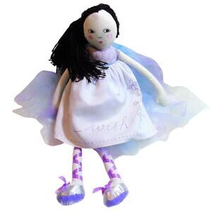 Designer CLOTH RAG DOLL 28" Apron Dress Hand Made PB Sample Doll White Purple